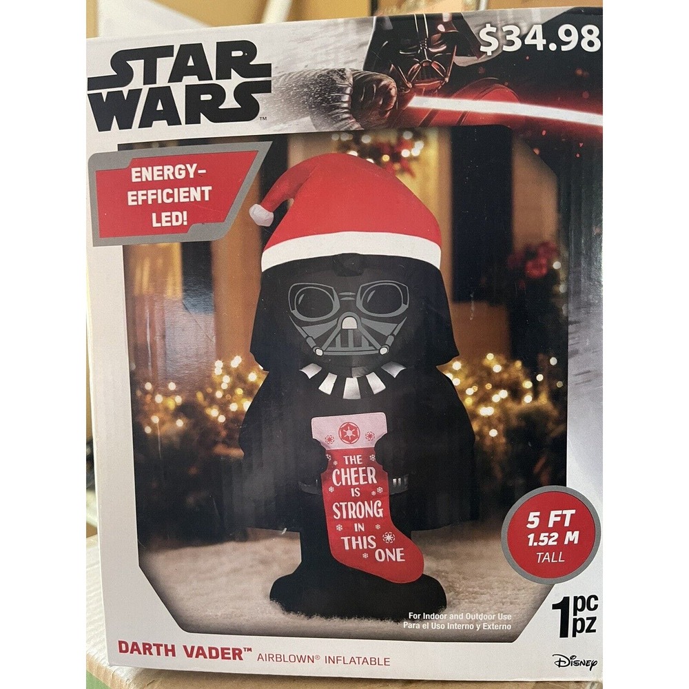 Star Wars Darth Vader Disney Christmas Airblown Inflatable 5’ Gemmy 2022 NOS